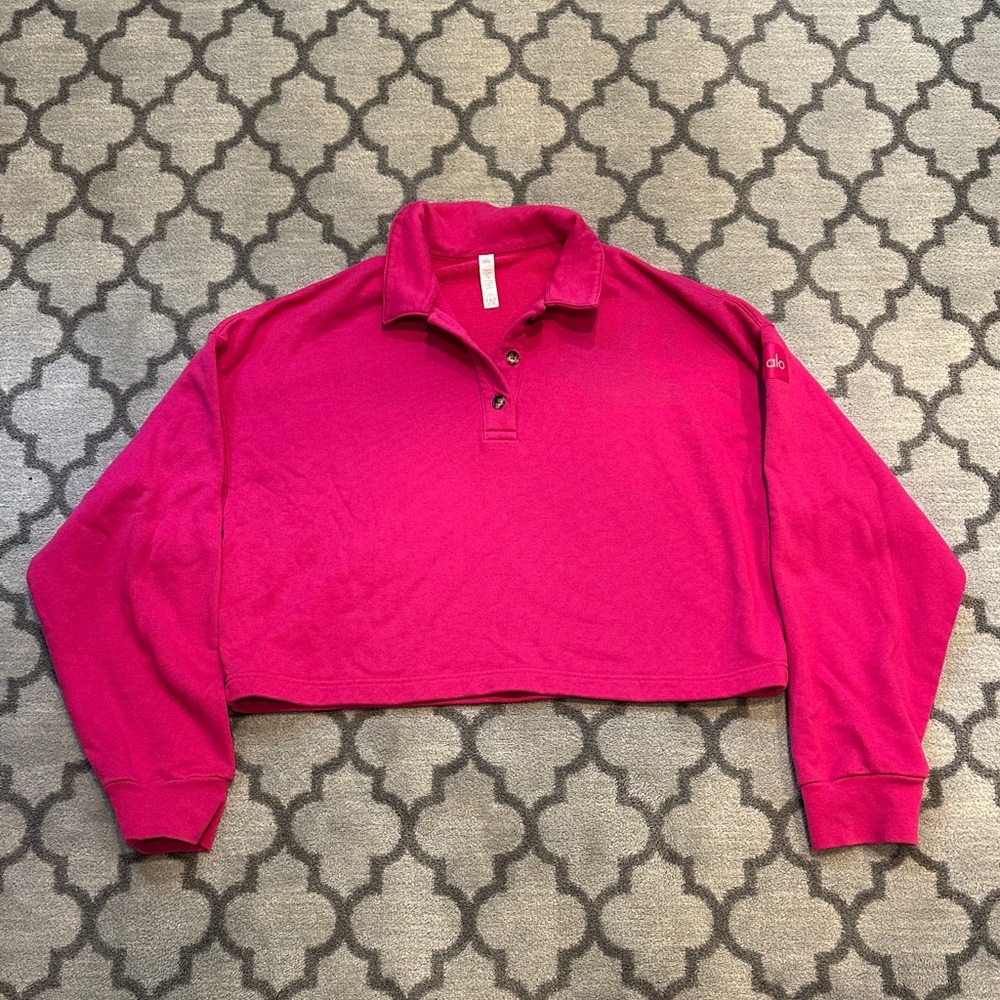 ALO Yoga Pink Cropped Sweatshirt